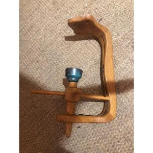 Oak Chandelier From Guillerme And Chambron 1960