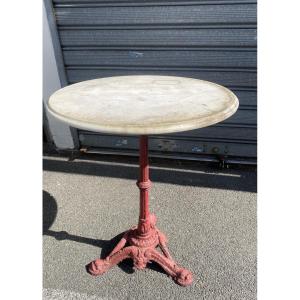 20th Century Bistro Table. Cast Iron And Marble Garden Table. 