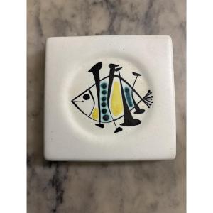 Roger Capron Ceramic Ashtray Or Bottle Holder