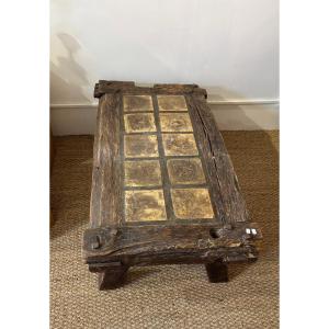 Coffee Table In Wood And Ceramic, 1970
