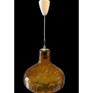 Set Of Six Vintage Glass Pendant Lights