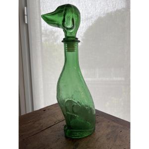 Empoli Glass Decanter. Italian Glassware 1960