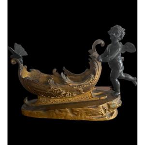 Empty Pocket In Bronze Signed S. Kingsburger