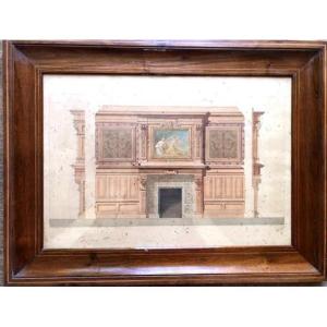 Dessin d'Architecture XIXème Projet De Décoration