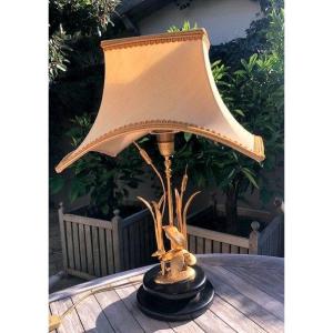 Gilded Bronze Duck Lamp 1970