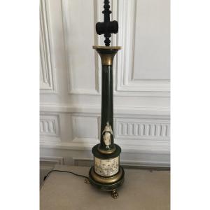 Empire Style Lamp, Painted Sheet Metal, 1970s Italy