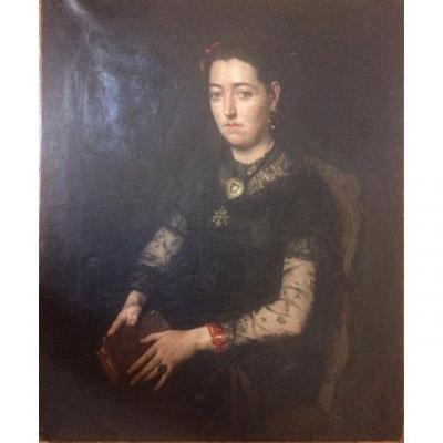 Edouard Hippolyte Margottet, 1848-1887, Portrait 100 Cm X 81 Cm