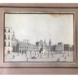 Petit Dessin, Encre Et Aquarelle 19ème