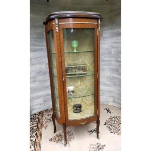 Louis XVI Style Showcase In Marquetry And Bronze