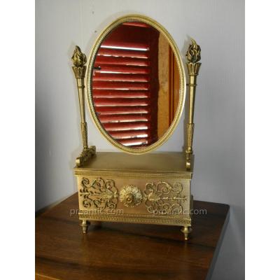 Psyche Table Gilt Bronze Mirror Era XIX