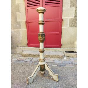 Large Wooden Candlestick (lamp, Church, Chapel)