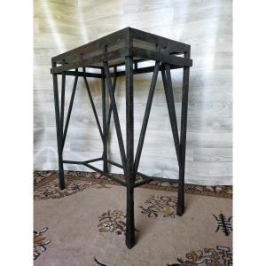 Art Deco Console Wrought Iron And Marble