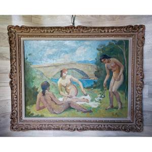 Eugene Alluaud The Bathers School Of Crozant (osterlind Detroy .....)