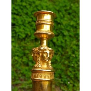 Claude Gallé Pair Of Empire Period Candlesticks With Wonderful