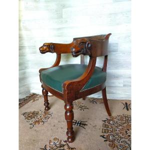 Office Chair With Dog Heads Sculpt (officer, Hunting)