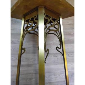 Art Nouveau Bronze And Green Onyx Bolster (majorelle Gallé Guimard....)