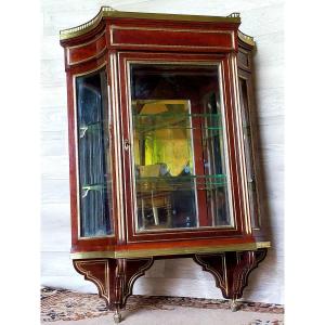 Louis XVI Mahogany And Gilt Bronze Wall Display Case
