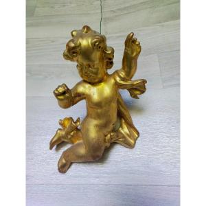 Angel In Golden Wood (putti, Putto Angelot)