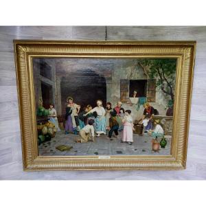 Giuseppe Costantini (1844-1894) Colin-maillard Games Scene