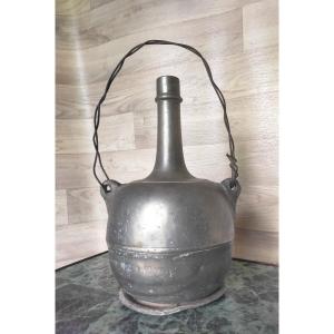 18th Century Pewter Wine Bottle