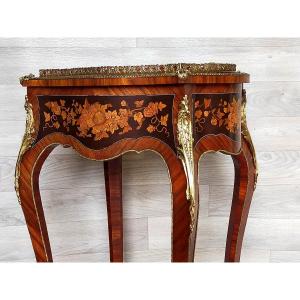 Napoleon III Marqueteire And Gilt Bronze Planter (pedestal Table Console)