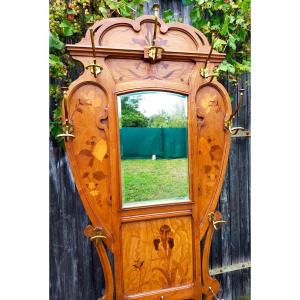 Art Nouveau Gallé Cloakroom Coat Rack
