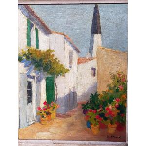 Raymond Enard (1902-1982) The Bell Tower Of Ars-en-ré (ile De Ré, Suire, Rochelle School....)