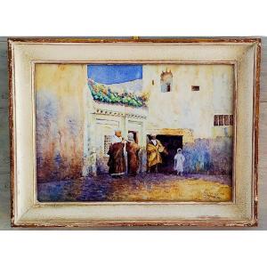 Morocco Taza 1928 Watercolor Signature To Identify