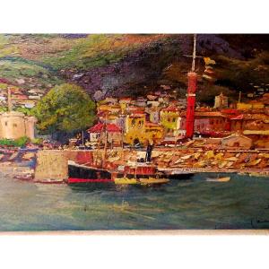 Jean Louis Paguenaud View Of The Port Of Funchal In Madeira 
