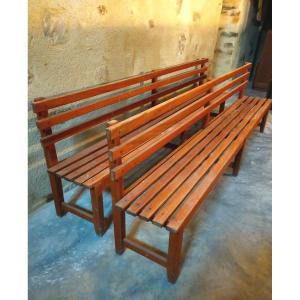 Pair Of Wooden Benches  