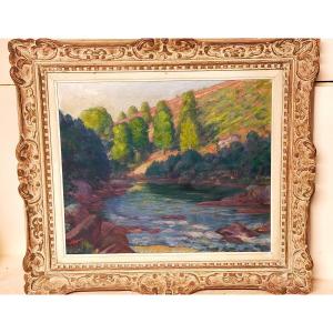 Bord De Creuse Léon R. Bardelle (1865-1960) "crozant Gillée..."