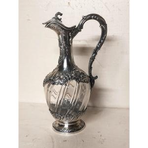 Sterling Silver And Crystal Ewer