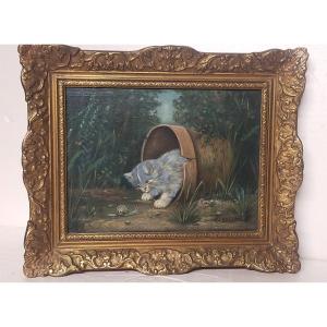 Louis Babelay (19th-20th Centuries) The Cat And The Snail 
