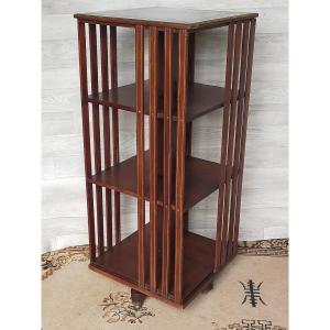 Mahogany And Bronze Revolving Bookcase