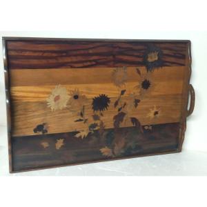 Emile Gallé Art Nouveau Marquetry Tray 