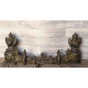 Gilt Bronze Fireplace Hearth Bar