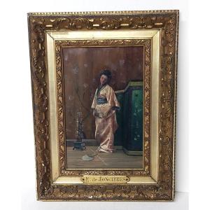 Léonce Joseph V. De Joncieres (1871-1947) Geisha In An Interior (asia Asia Japan)