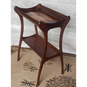 Camille Gauthier Art Nouveau Table In Marquetry (nancy School, Gallé, Majorelle, Etc.)