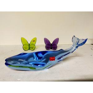 Baccarat Crystal Butterfly And Whale