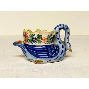 Quimper Earthenware Egg Cup With Swan