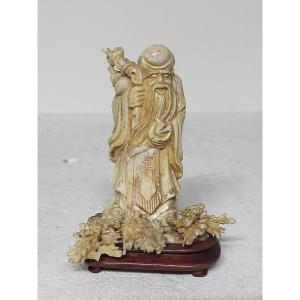 China Carved Figure Representing A Wise Man