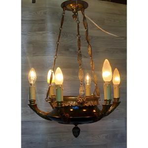 Empire Chandelier In Gilded Bronze 