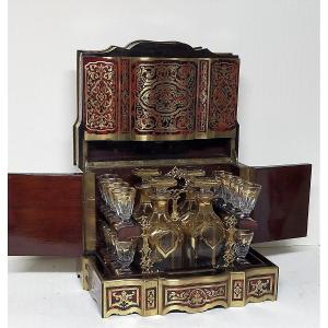 Tahan Liquor Cabinet In Boulle Marquetry And Baccarat Crystal 