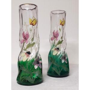 Pair Of Legras Vases, Nancy School 