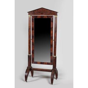 Empire Period Psyche In Mahogany And Gilt Bronze