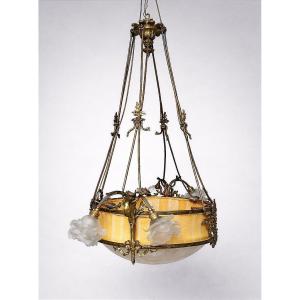Large Louis XVI Gilt Bronze Chandelier 
