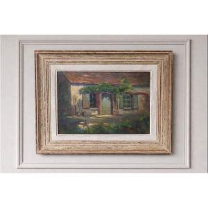 Henri Jamet ( 1858-1940) La Ferme En Creuse  école De Crozant 