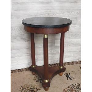 Small Empire-style Side Table With Marble Top