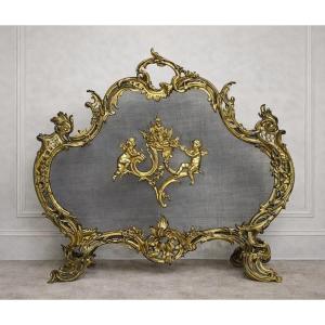 Gilt Bronze Fire Screen – Louis XV – 19th Century