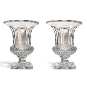 Saint Louis Large Pair Of Medici Vases Versailles 